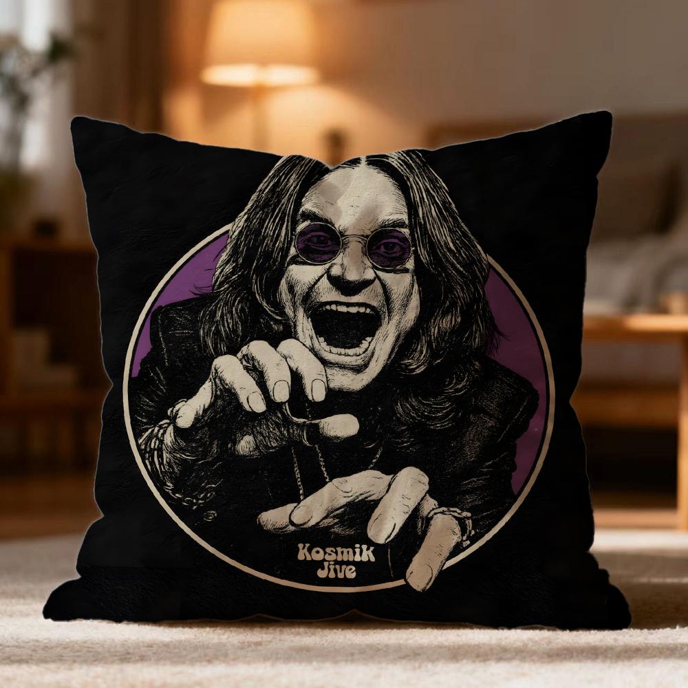 Fashion O-OOzzy Osbourne Cushion Cover Soft Washable Pillow Case Multi-Scene for Couch Bed Travel Office Use