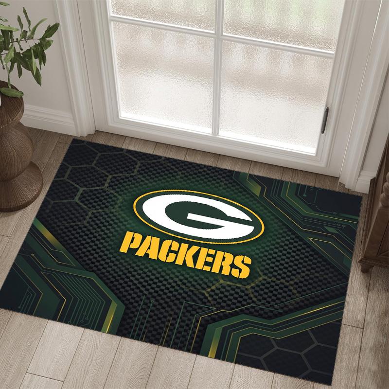 Tappeto in Velluto Cristallo Design Green Bay Packers Accogliente Non?Tappeto Stampato Antiscivolo per Camera da Letto Soggiorno Ingresso