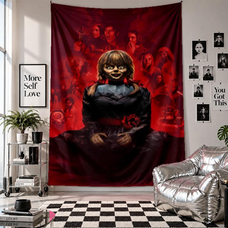 Wall TapestryThe Conjuring Annabelle Art Hanging Cloth Decorative Background Cover for Room Decoration