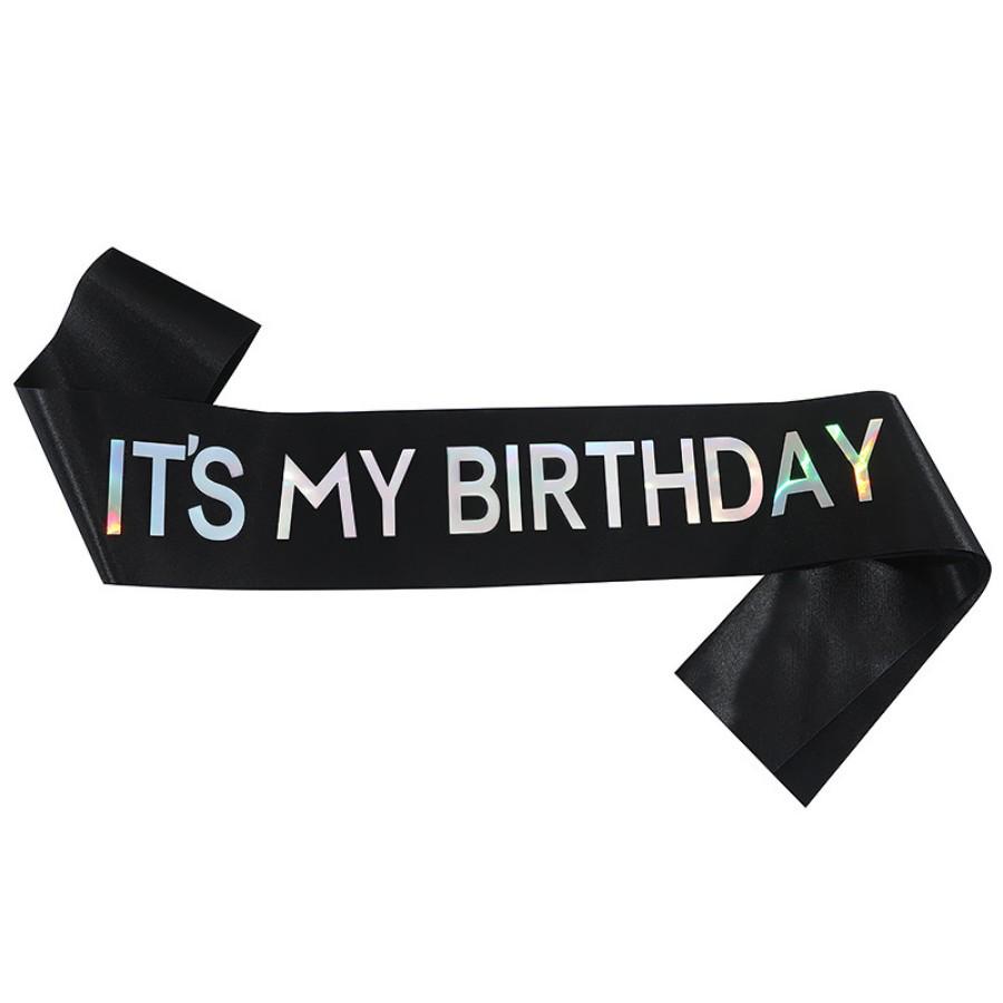 "It's My Birthday" Satin Sash with Shoulder Strap and Hot Stamping