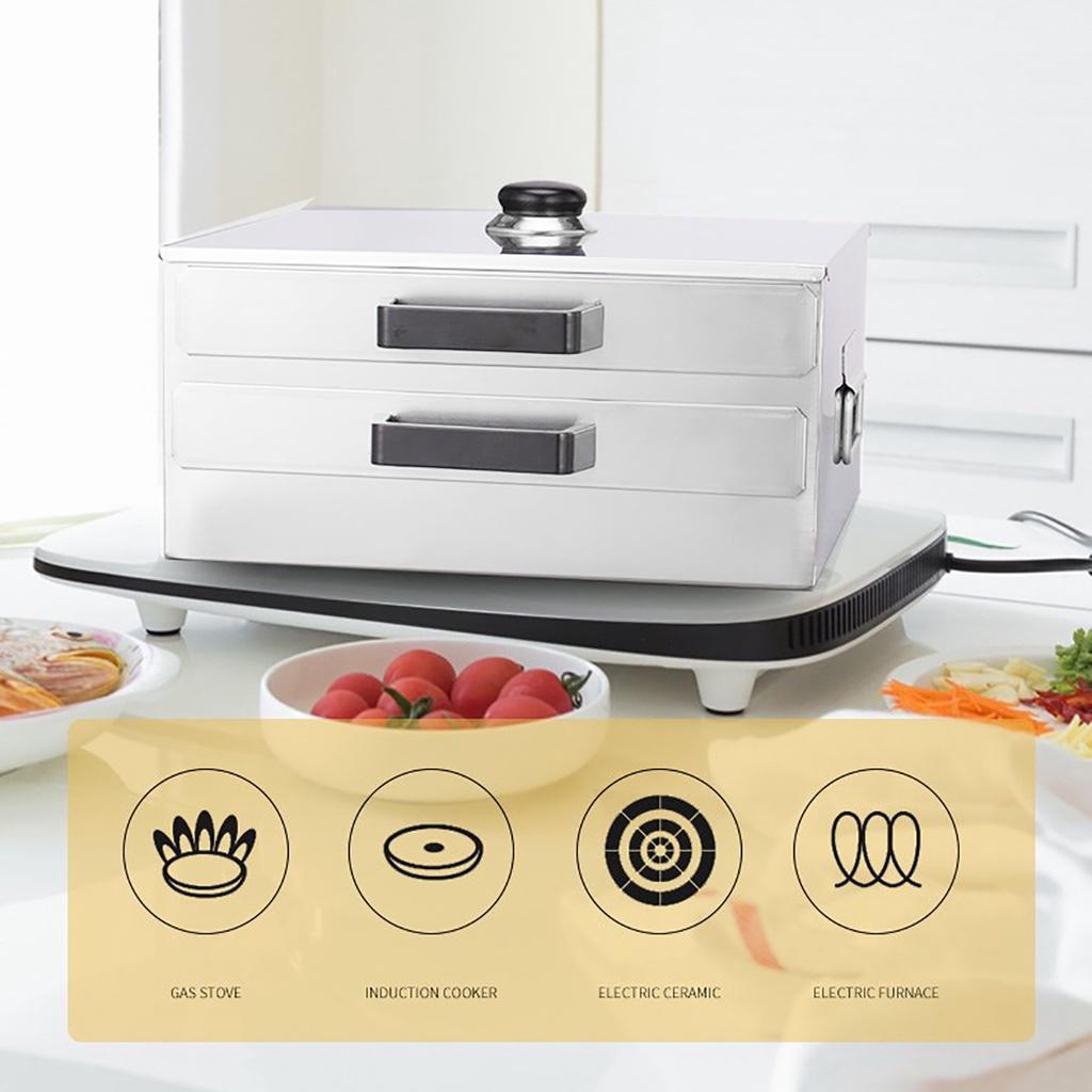 304 Household 1-2-layer Vermicelli Roll Steaming Furnace Steamer Stainless Steel Rice Noodle Roll Steamed Bun Steam Machine