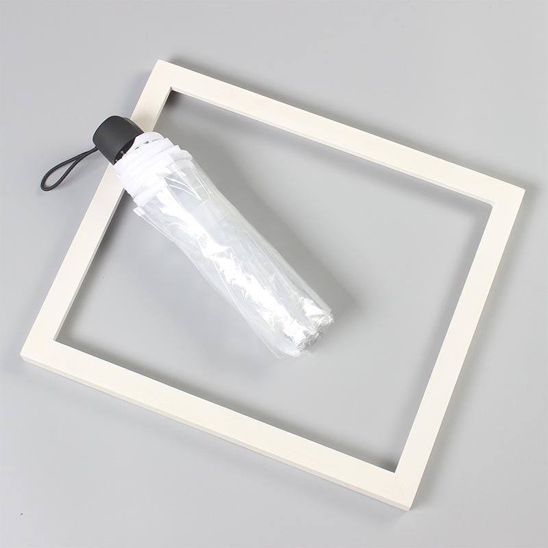 Japanese-Style Transparent Automatic Foldable Umbrella - Large, White, and Perfect for Influencer Photos