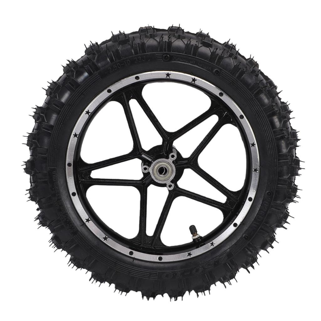 Wheel Rim Tire Assembly 10 Inch 12mm Shaft 2.50 10 Dirt Bike Wheel Tire Assembly for Mini Pocket Rear
