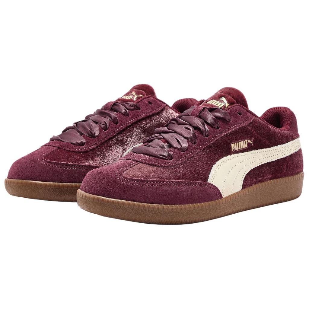 Puma 9-T Velvet Comfortable Versatile Training Shoes Women sneakers Burgundy 410478-03