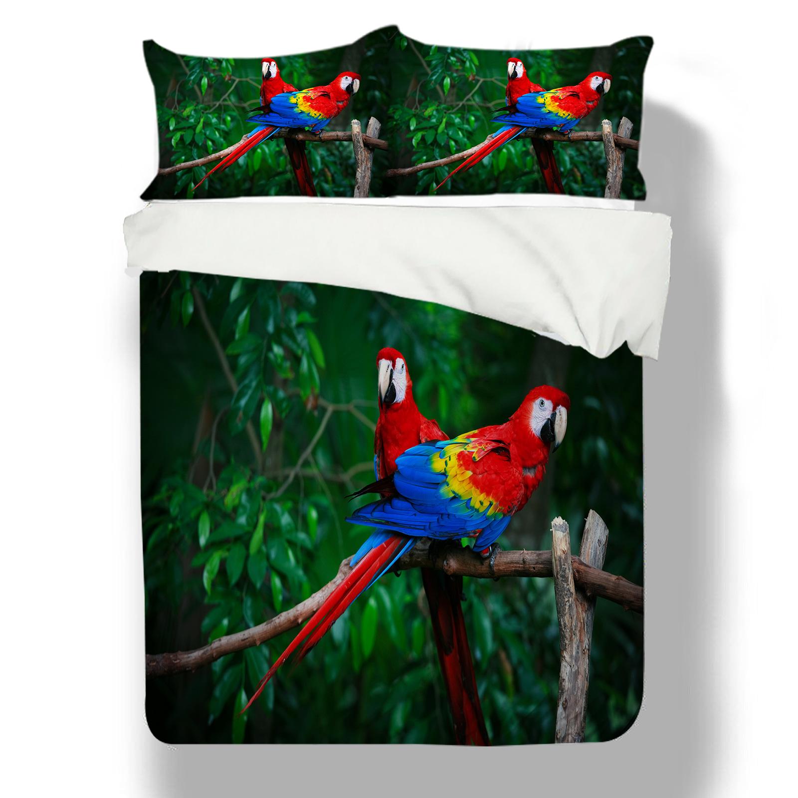

Комплект постельного белья с принтом птиц, пододеяльник для спальни, наволочка, постельное белье AUKing, полноразмерное украшение для дома DE 200x220cm
