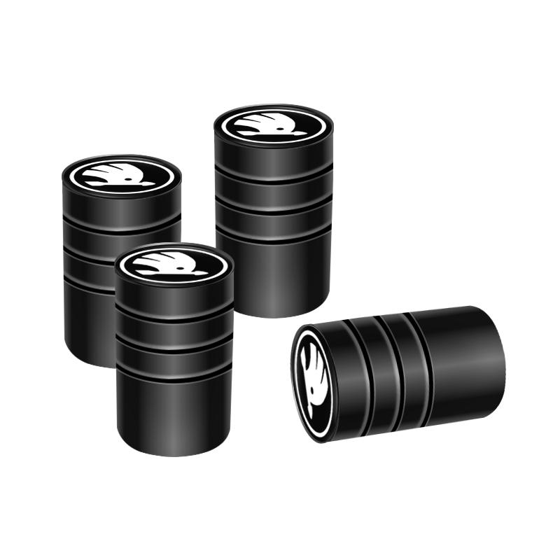 QLT4 4Pcs Car Pendant Car Wheel Tire Valve Caps Airdust Covers For Skoda Octavia Kodiaq Fabia Superb Karoq Yeti Vrs Accessories