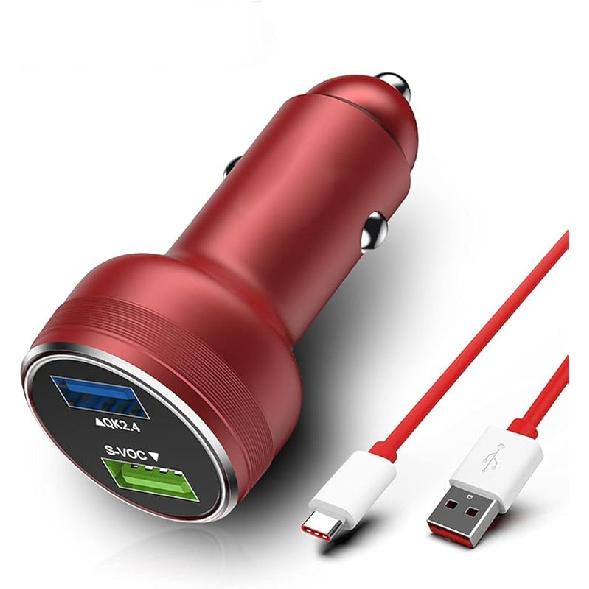 Warp Charge 30W 65W Car Charger Supervooc for Oneplus 12 12R 11 10 9 Pro Open 9R 8T 10T 8 7T Nord N20 N300 N10 N100 N200 N30 SE 5G Dash Charge Car