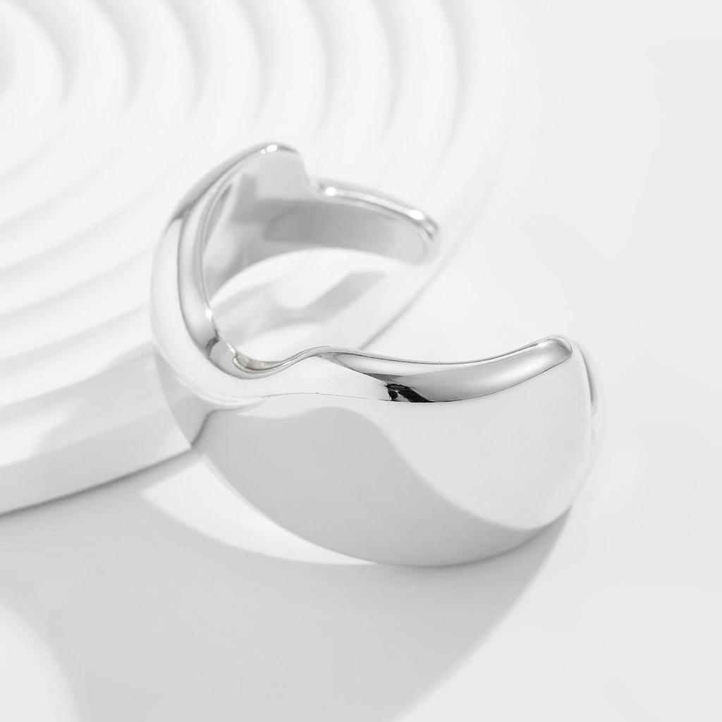 Fashion Irregular Cuff Polished Pleated Bracelet Set Light Luxury Style Commuter Party Forwoman