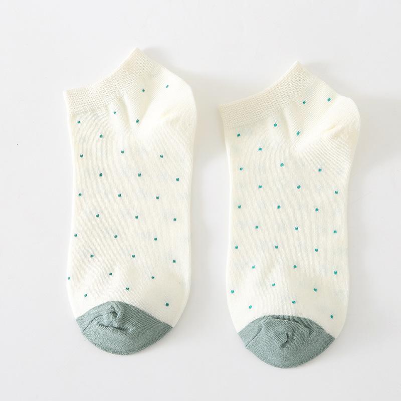 Spring Socks for Women Short Socks Low Waist Shallow Mouth Women's Socks Breathable and Sweat Absorbing Striped Collegiate Style Women's Boat Socks