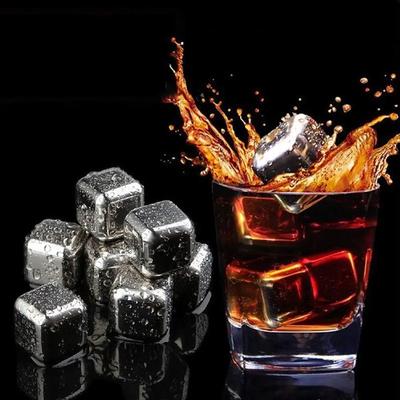 304 Nerezové oceli Whisky Kameny Opakovaně použitelné Chladicí kameny na nápoje s kleštěmi a nádobou Vodka Víno Pivo Bar Chladicí nástroje