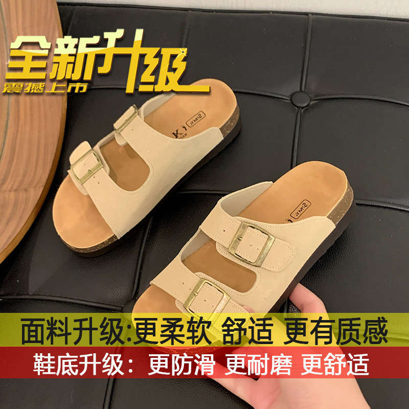 

Retro heightening muffin bottom soft sole non-slip versatile Boken thick-soled Boken shoes cool slippers women s summer outer wear ins 40