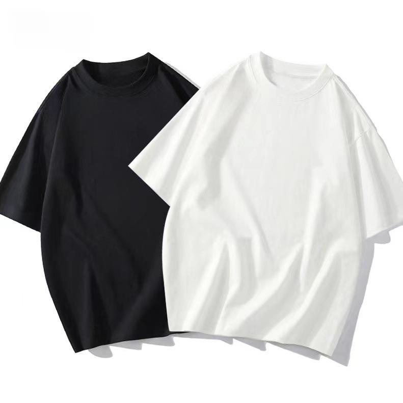 Damski casualowy biały T-shirt z krótkim rękawem - Wiosna/Lato Okrągły dekolt Luźny top