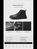 Men's Winter Brogue High-Top Leather Boots - Warm, Casual, Velvet-Lined