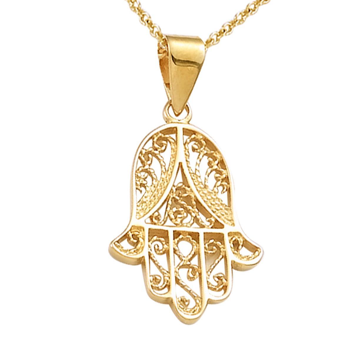 

Les Trésors De Lily [B7591] - Позолоченный кулон Рука Фатимы - 15x20 мм