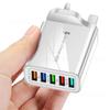 Multi-Port USB Charger with LED - Compatible with EU, US, UK Standards for Mobile Devices