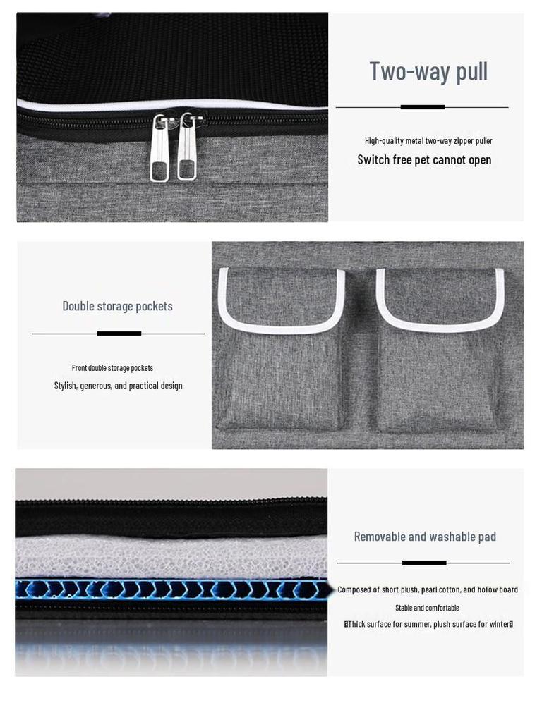 Stylish Foldable Pet Carrier: Large Capacity Handheld & Double Shoulder Bag for Small Cats and Dogs