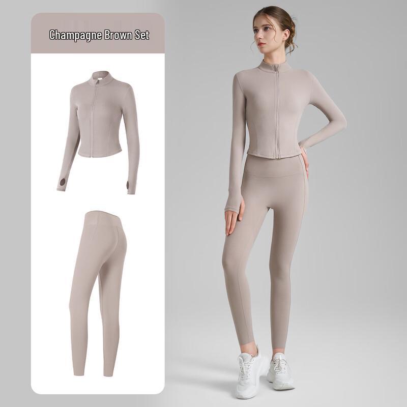 Женский ribbed комплект для фитнеса и йоги на молнии M