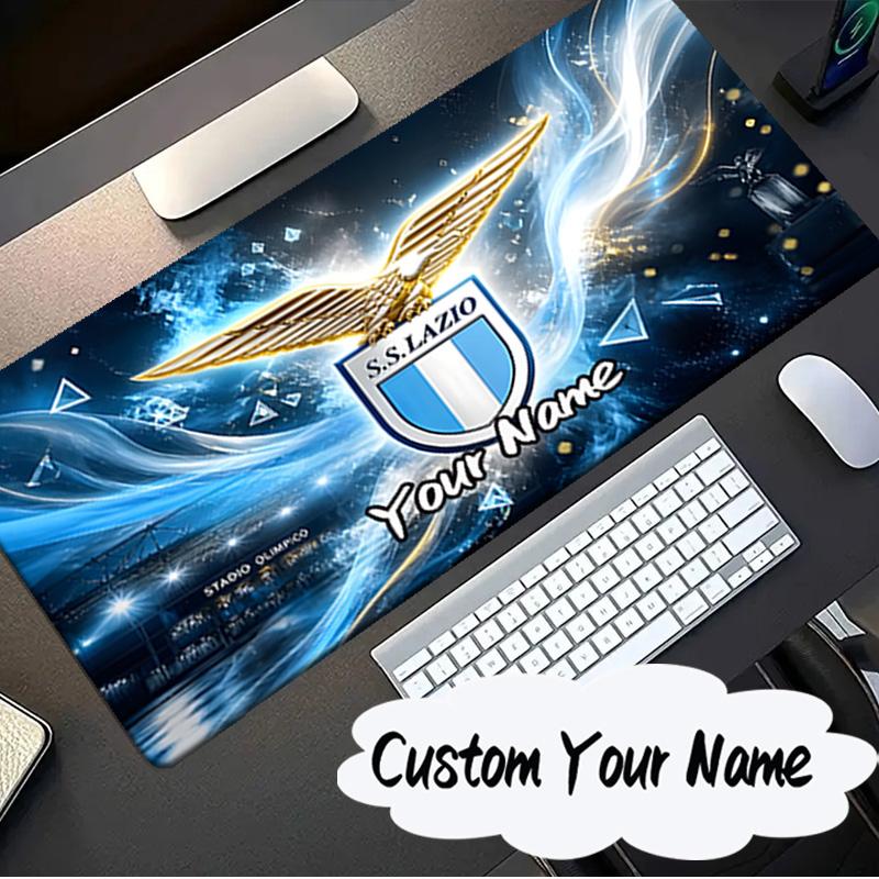 Özel İsim Mouse Pad Lazio Futbol Kulübü Amblemli Mouse Pad, Oyun Mouse Pad'i, Klavye Altlığı, Bilgisayar Dizüstü Bilgisayar için Masa Dekoru Fan Doğum Günü Hediyesi