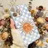 Sun Motif Phone Case Transparent Silicone Soft For iPhone 17 16 15 14 13 12 11 Mini Pro Max Plus