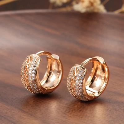 Fashionable Micro Inlaid Zircon Earrings With Versatile Buckles