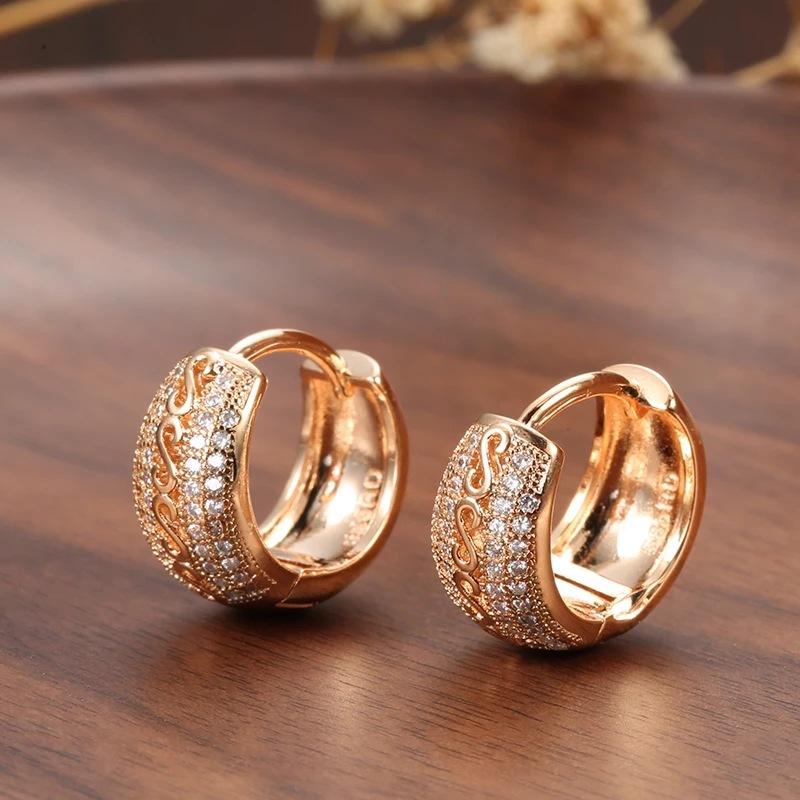 

Fashionable Micro Inlaid Zircon Earrings With Versatile Buckles One Size