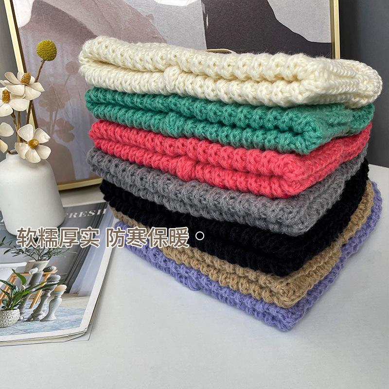 Loose-fitting women's knitted hat for autumn and winter, Korean style, versatile, suitable for large head sizes, makes the face look smaller, warm