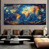 1 Large-sized Map Background Banner - Splendid World Map Design Detailed Logos and Spatial Features World Map Wall Decoration