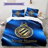 Club Brugge KV Custom Name Pattern Bedding,Quilt Set Quilt Cover Pillowcase Home Birthday Gift(1 * Duvet Cover + 2 * Pillowcase, Without Core)