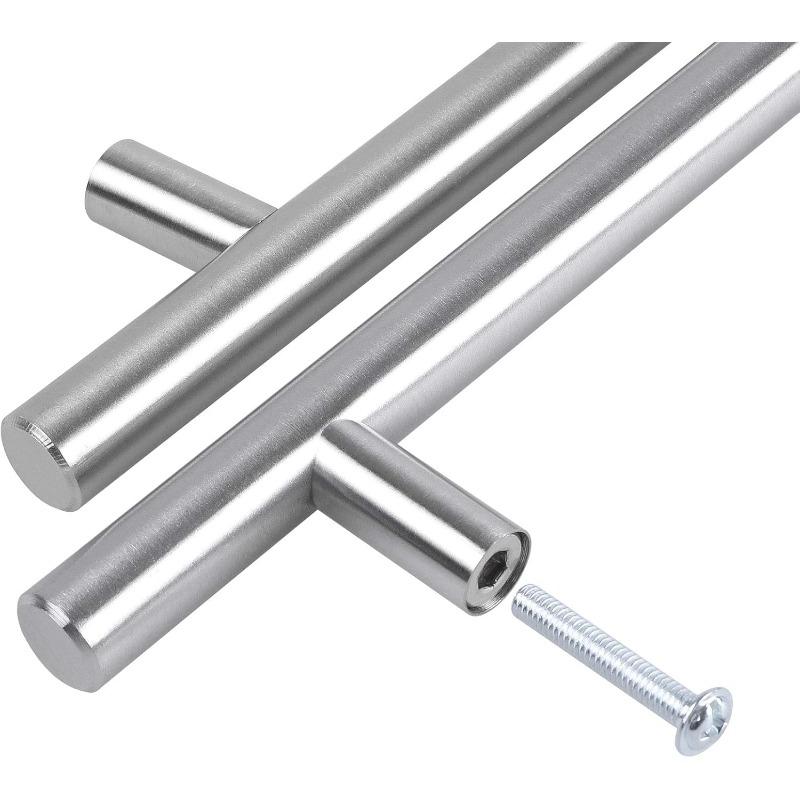 6 Pack Brushed Nickel Stainless Steel Cabinet Pulls, Modern Kitchen Drawer Handles Hardware
