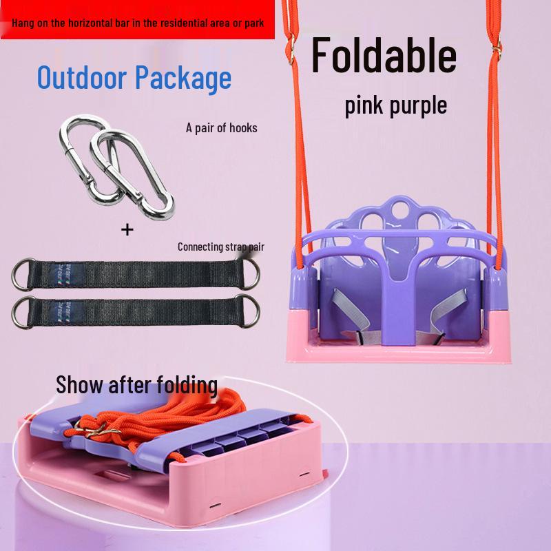 Children's Outdoor/Indoor Hanging Swing Chair with Rope and Single Bar