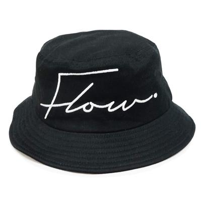 Bucket Hat X Cotton Unisex Hat Cap HAT Casual Outdoor Embroidery Logo Flow Going Out Aiming Flow Men's [Black White/Size 58cm] (KSH236)