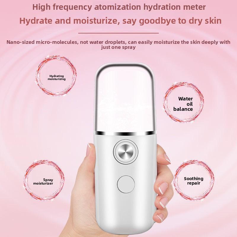 Portable Nano Mist Facial Spray Device With Cold Spray For Skin Hydration And Beauty