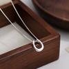 FY-XL3028 S925 Sterling Silver U-Shaped Horseshoe Clasp Necklace Pendant Simple Fashionable High-End Feeling Sweater Chain