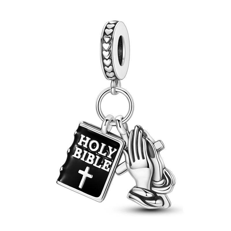 Holy Blessing copper Cross Wings Bible White Dove Classical 3mm Charm Bead Charms Bead Charms Compatible With Pandora Authentic Bracelets Do It Yourse