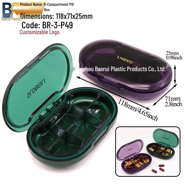 7-Day Round Petal Pill Box: Compact 7-Grid Medicine Organizer for Travel