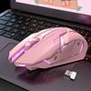 Mouse Ottico Wireless Ricaricabile USB T1 Ergonomico 2.4G Silenzioso Retroilluminato per Gaming