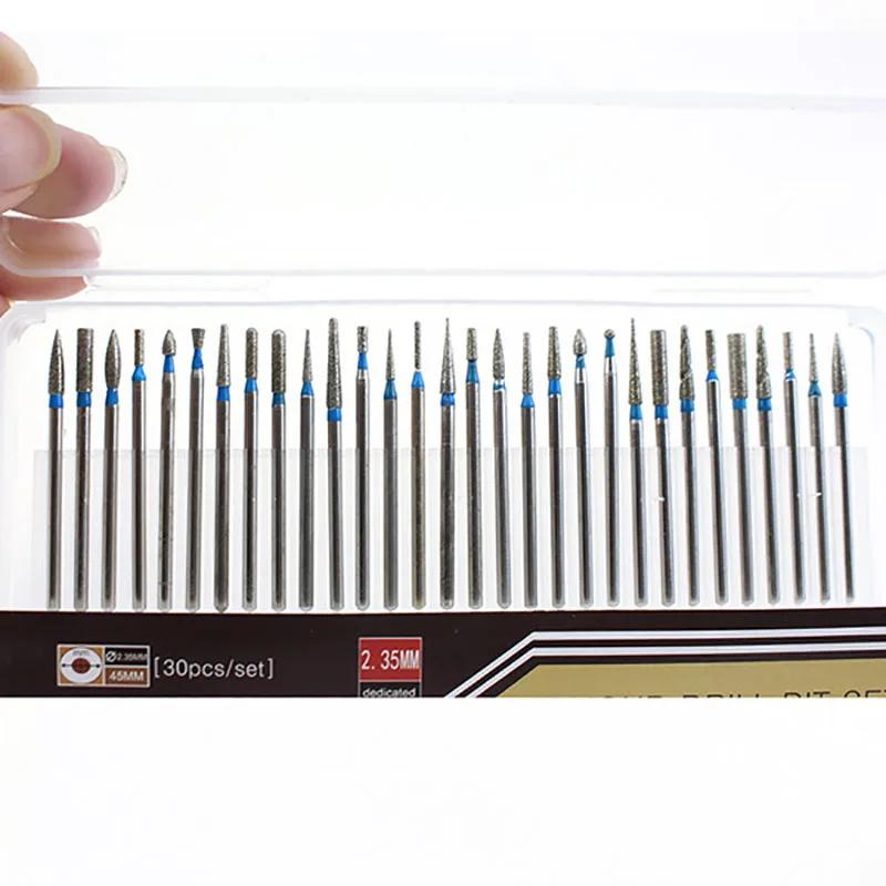 

Набор из 30 штук алмазных фрез, твердосплавных насадок для маникюрного аппарата, для удаления кутикулы, из вольфрама