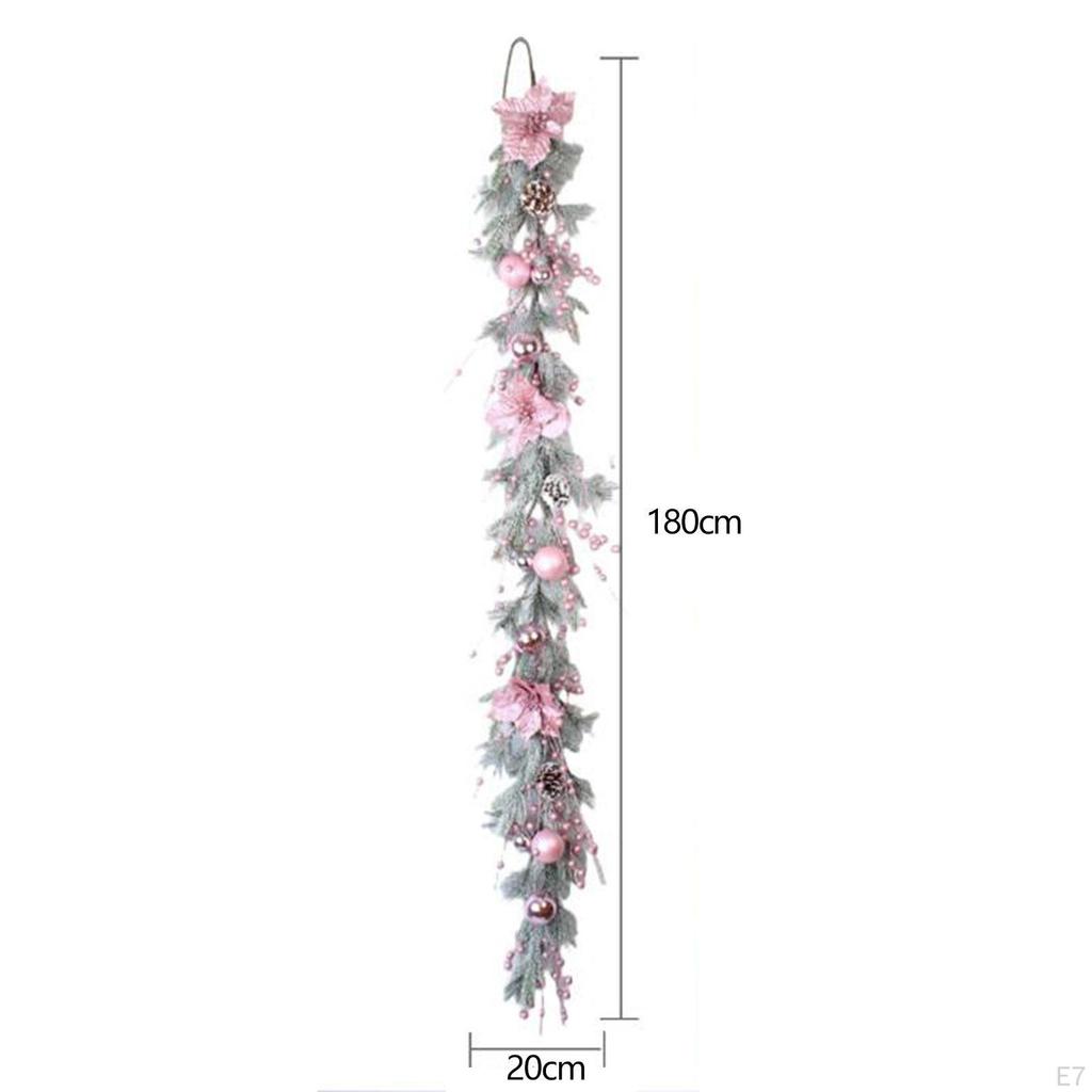 Artificial Christmas Wreath for Front Door Pink Berries Holiday Garland Decoration Hotel