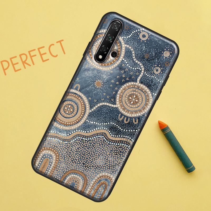 Aboriginal Kunst Druck Für Huawei Nova 12s 11i 7i 8i 12i Y73 Y70 Y90 Y60 Y72 Y61 Y91 9 10 SE P40 Lite P30 Pro Hülle