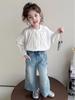 Girls' 2026 Spring Rhinestone Star Denim Jeans - Drapey Straight-Leg Casual Pants