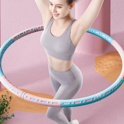 Adjustable Weighted Hula Hoop for Adults Kids, Detachable 6-Segment Fitness Hoop with Foam Padding for Core Training Waist Slimming