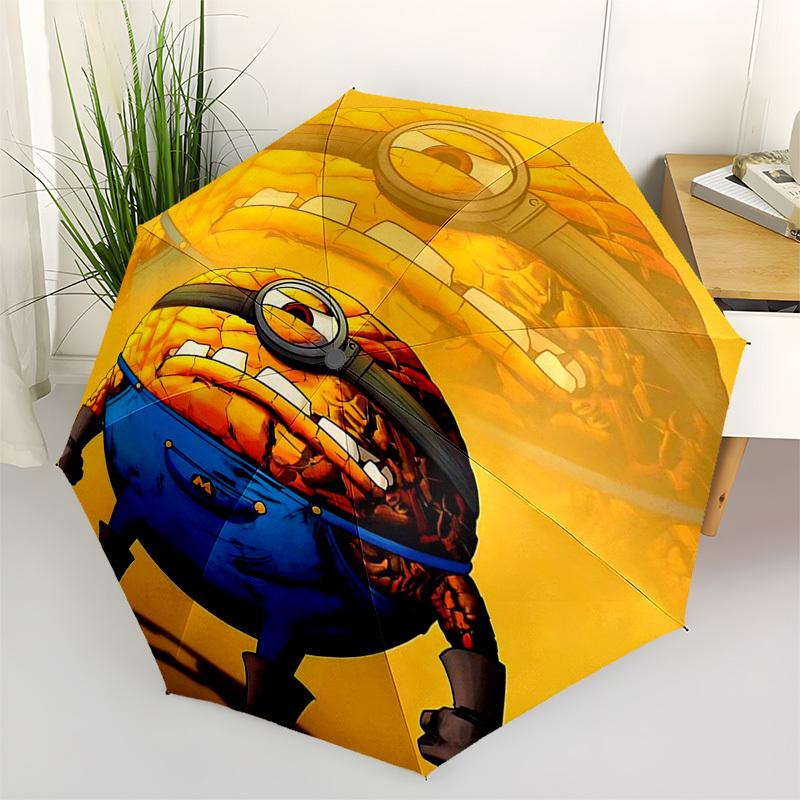 

1pc Despicable Me Minion Outdoor Umbrella - Automatic Opening & Closing, Portable 3-Fold Design with Iron Frame - Perfect Gift for Fans, Travelers, Da