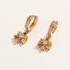 1 Pair Fashion Colorful Snowflake Zirconia Dangle Earrings for Women Golden Earring Jewelry Wedding Party Accessories