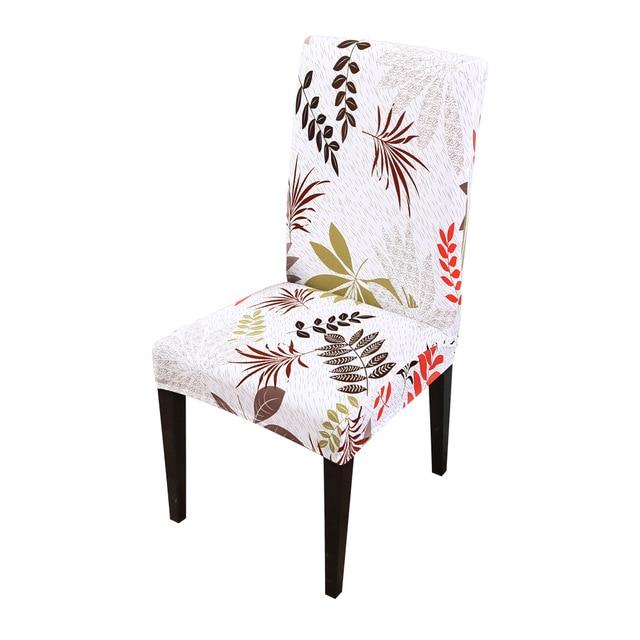 6pcs Printed Chair Cover Elastic Seat Chair Covers Removable and Washable Stretch Banquet Hotel Dining Room Cover
