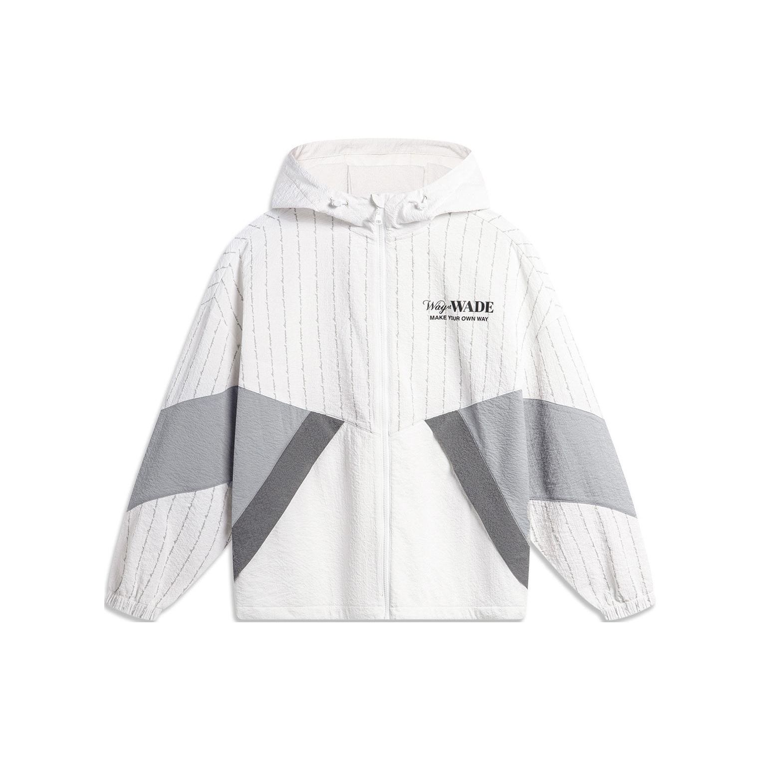 Li-Ning Way Of Wade Graphic Windbreaker White Grey Men AFDU399-5 S
