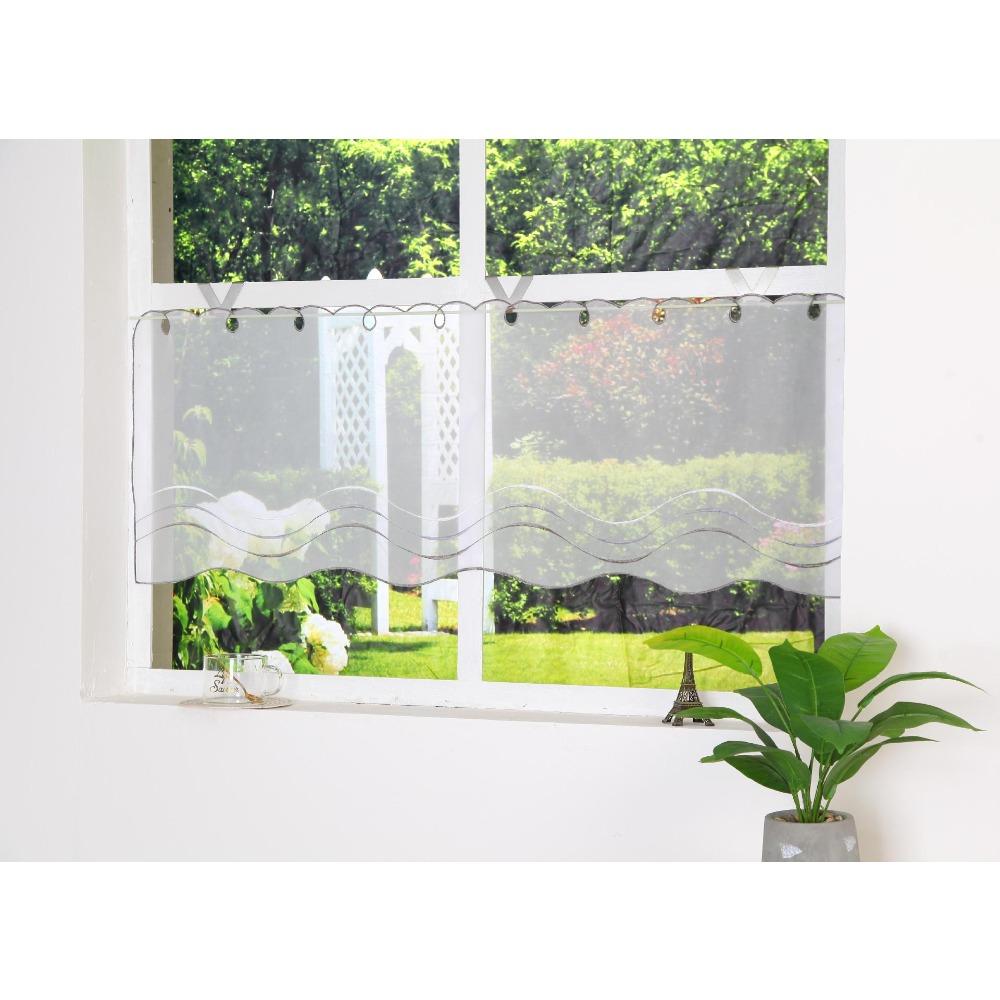 Yarn Computer Embroidery, Small Coffee Curtain, Small Kitchen Curtain Ht-056