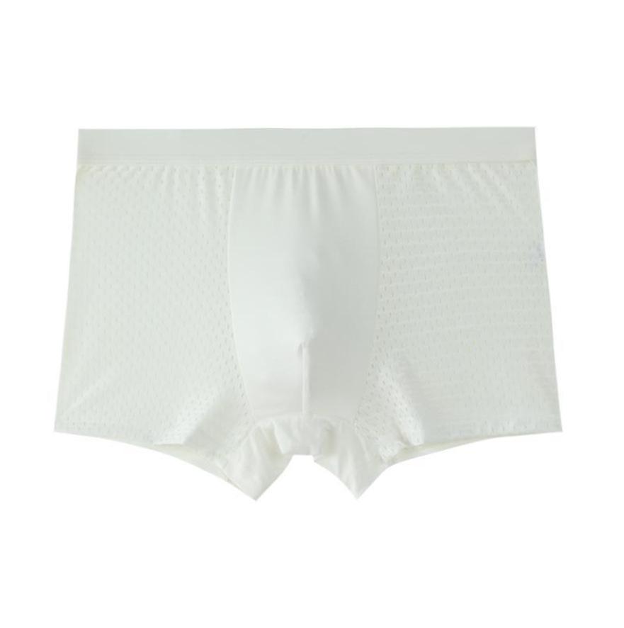 Mesh Ice Silk Men's Plus Size Breathable Mid-Rise Boxer Briefs