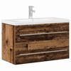 Washbasin Cabinet with Drawers Rustic Wood Look 80 X 38.5 X 48 Cm