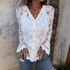 Women's Lace V-neck Long-sleeved Blouse Cardigan Women