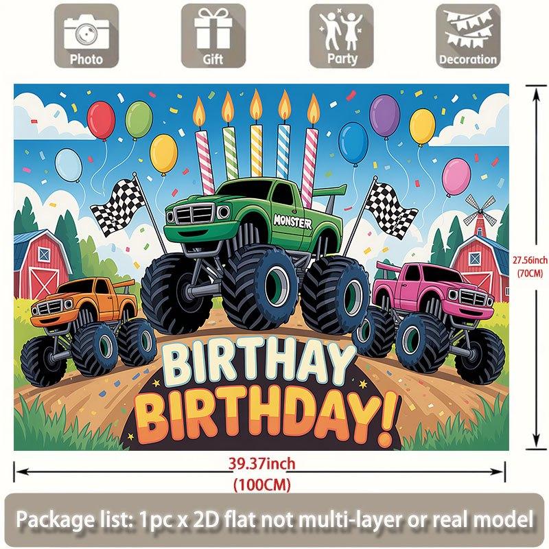 Party Backdrop Flat Monster Trucks Events Wedding Coming Ceremony Four Season Event Photo Background Front Door Decor